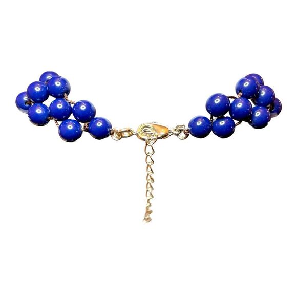 Mermaid Glam Navy Beaded Statement Necklace - Picture 3 of 5